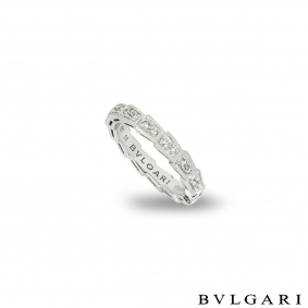Bvlgari White Gold Diamond Serpenti Viper Ring 349742